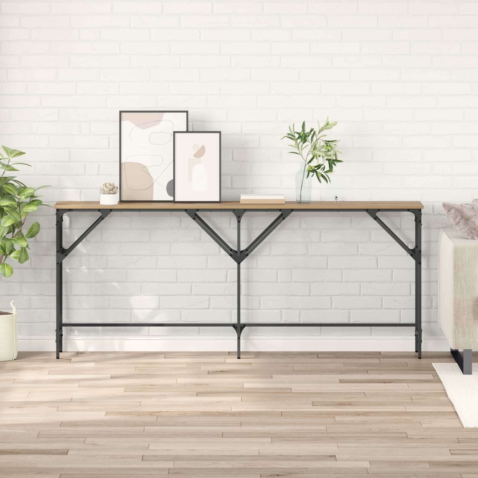 vidaXL Konsola Dąb rzemieślniczy 180 x 30 x 75 cm