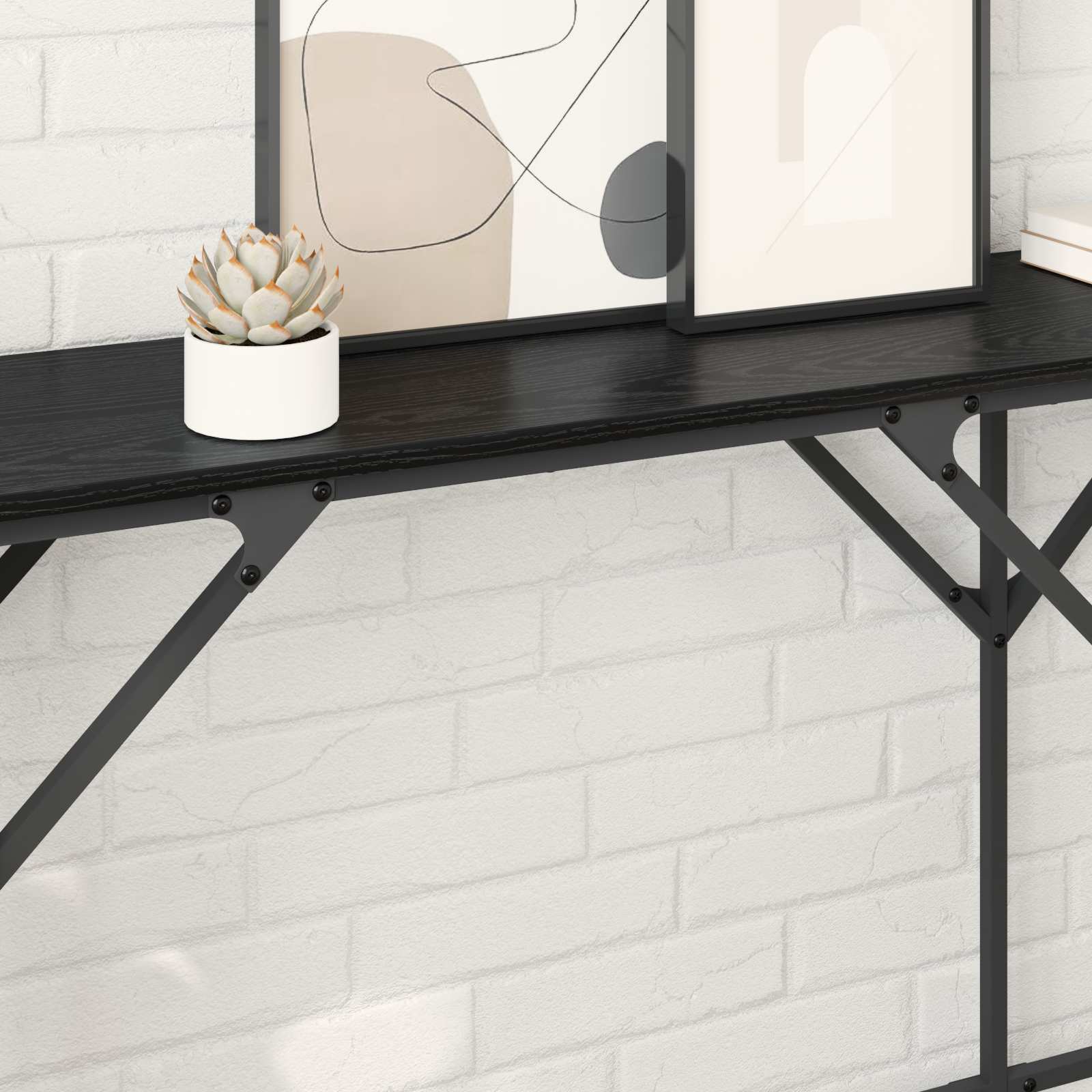 vidaXL Konsola Czarny Dąb 180 x 30 x 75 cm Materiał drewnopochodny