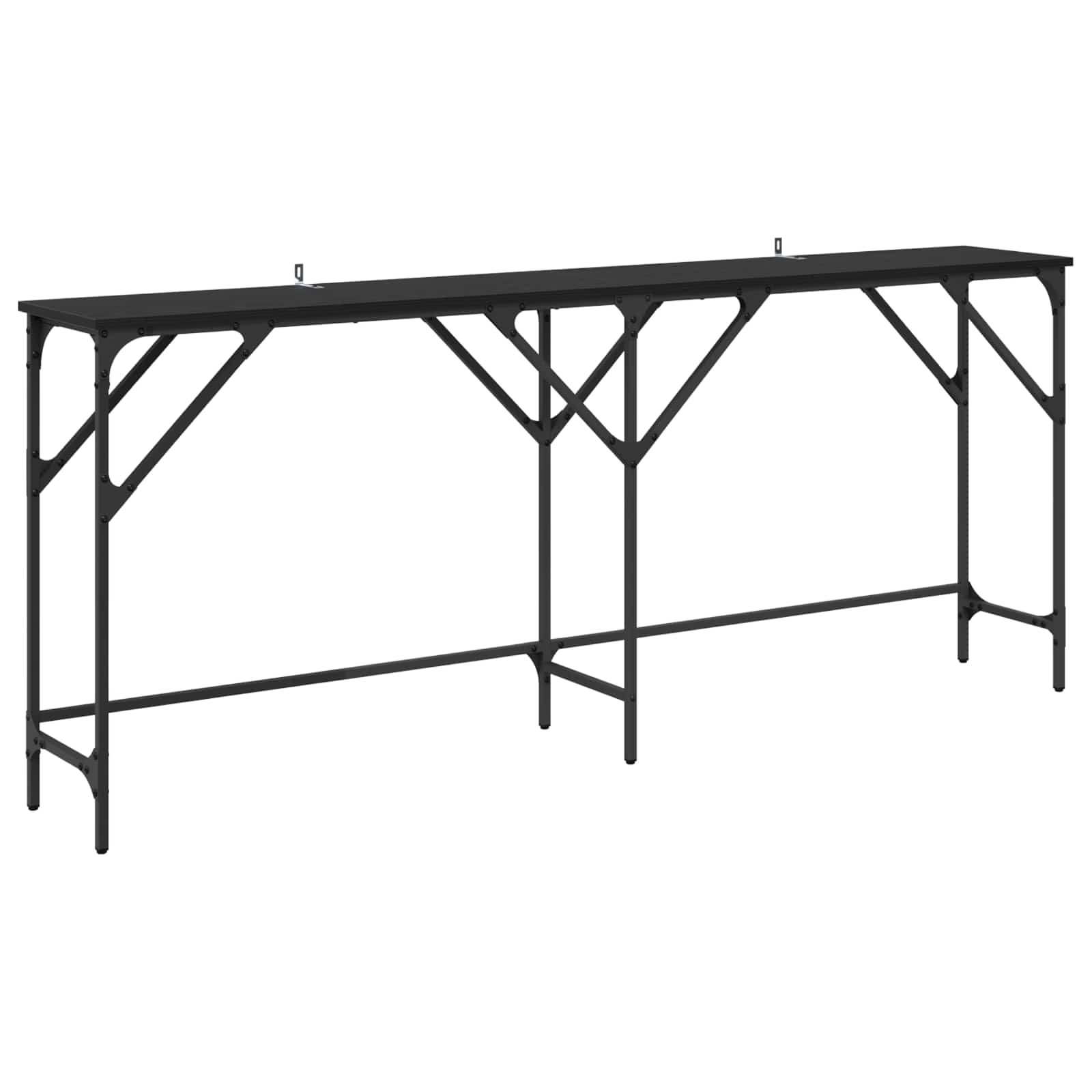 vidaXL Konsola Czarny Dąb 180 x 30 x 75 cm Materiał drewnopochodny