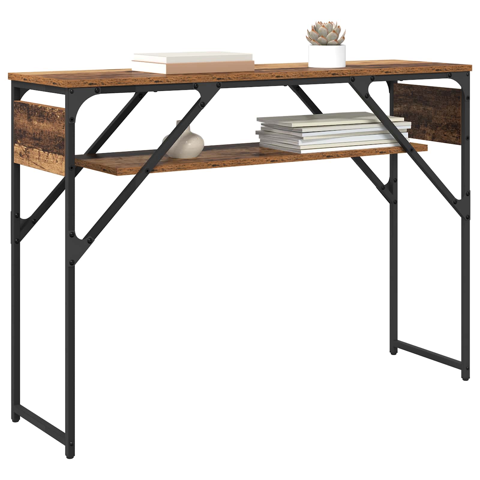 vidaXL StolikKonsolowy Stare drewno 105x30x75cm