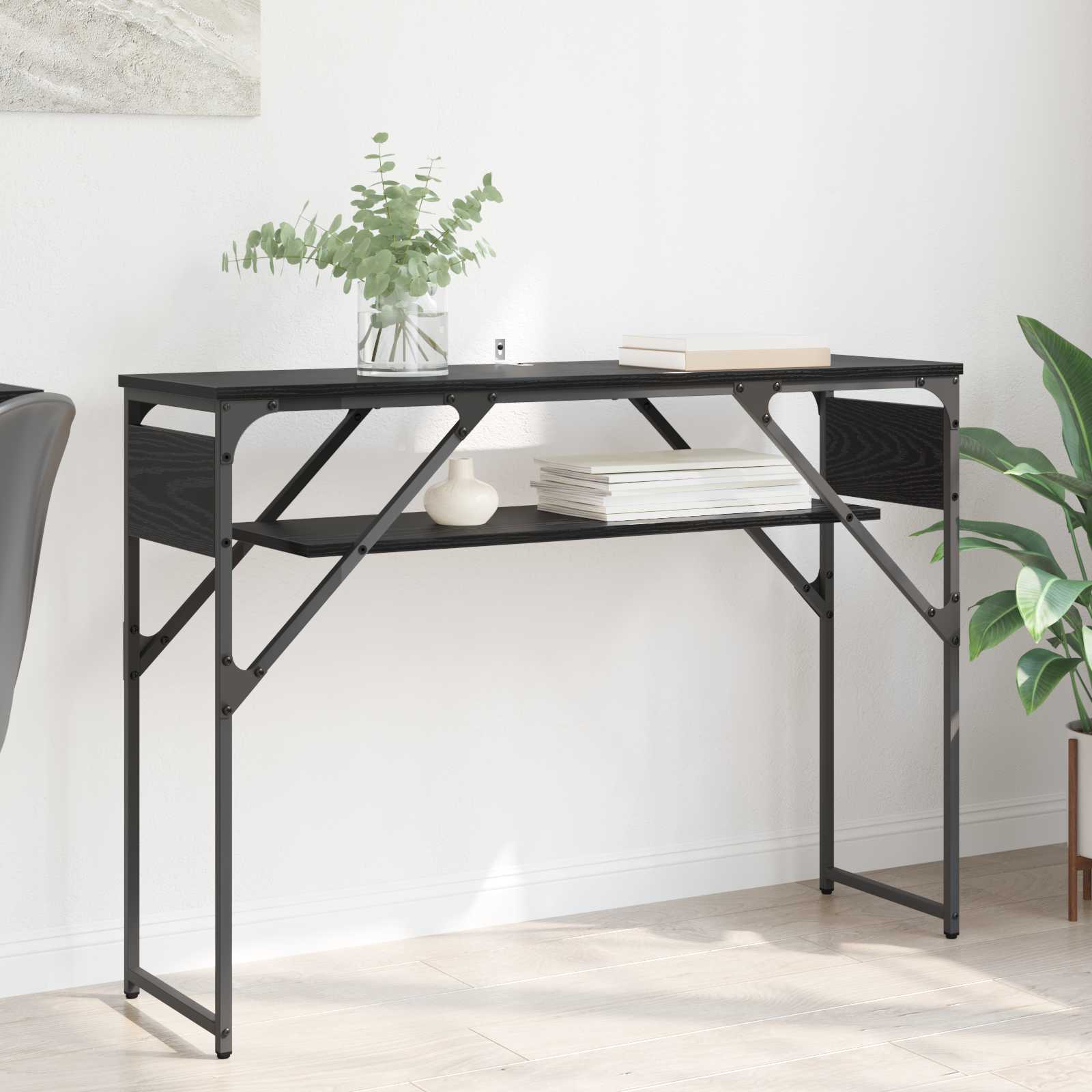 vidaXL StolikKonsolowy Czarny Dąb 105x30x75cm Materiał drewnopochodny