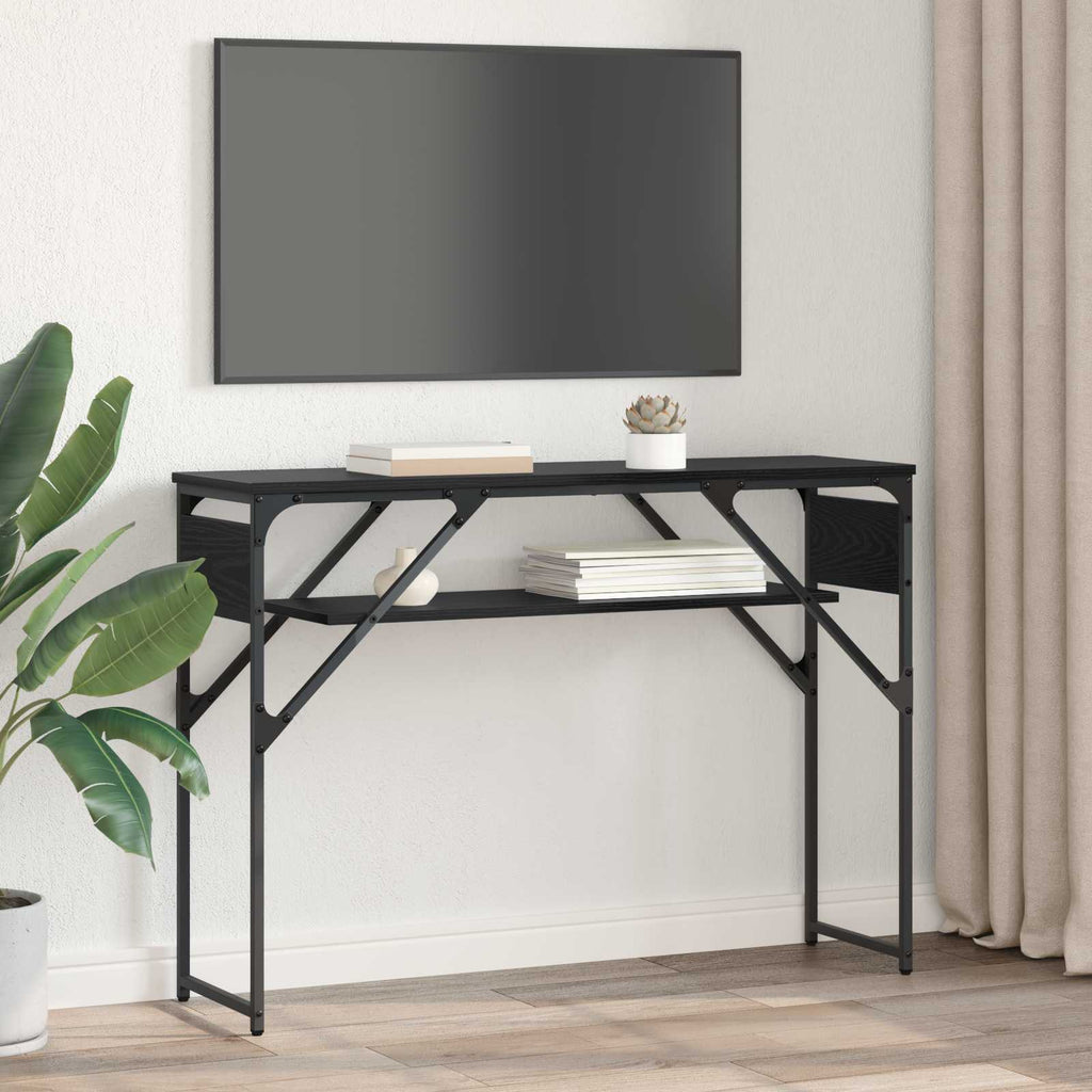 vidaXL StolikKonsolowy Czarny Dąb 105x30x75cm Materiał drewnopochodny