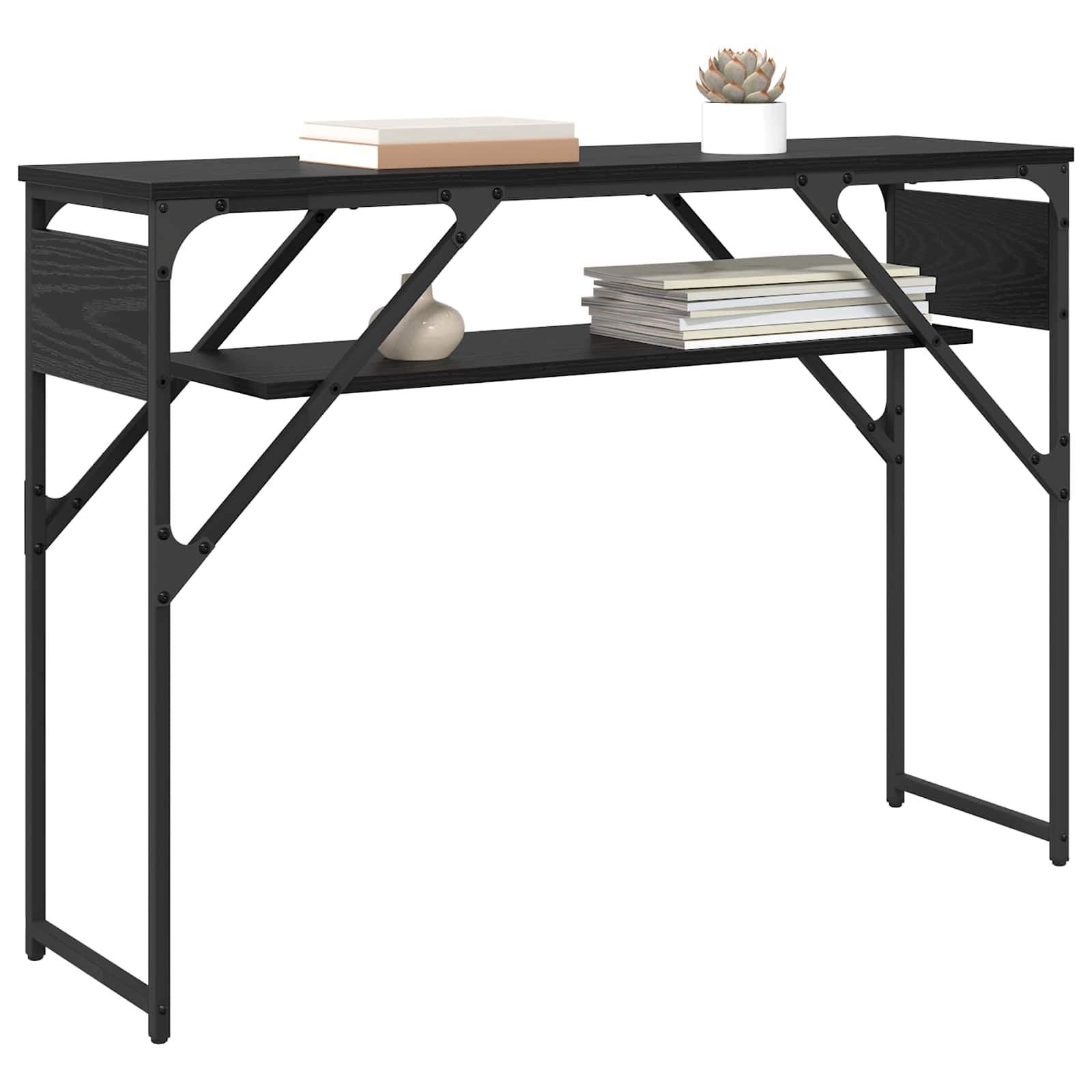 vidaXL StolikKonsolowy Czarny Dąb 105x30x75cm Materiał drewnopochodny