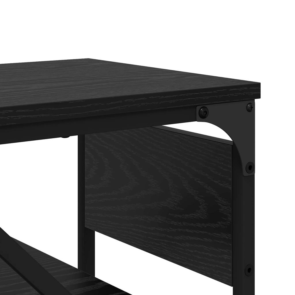 vidaXL StolikKonsolowy Czarny Dąb 75x30x75cm Materiał drewnopochodny