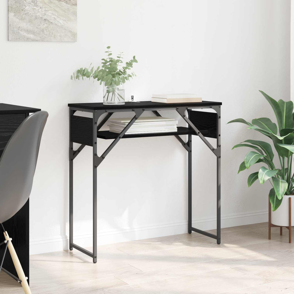 vidaXL StolikKonsolowy Czarny Dąb 75x30x75cm Materiał drewnopochodny