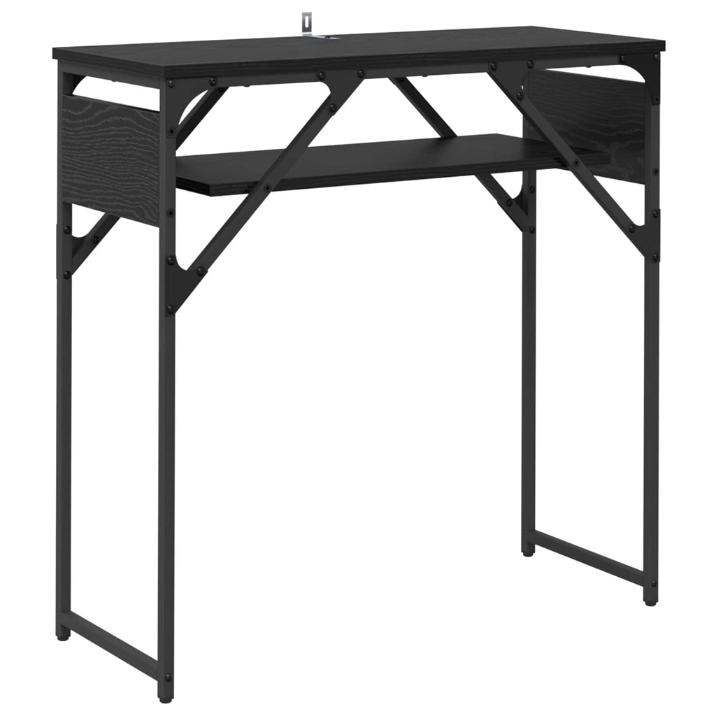 vidaXL StolikKonsolowy Czarny Dąb 75x30x75cm Materiał drewnopochodny