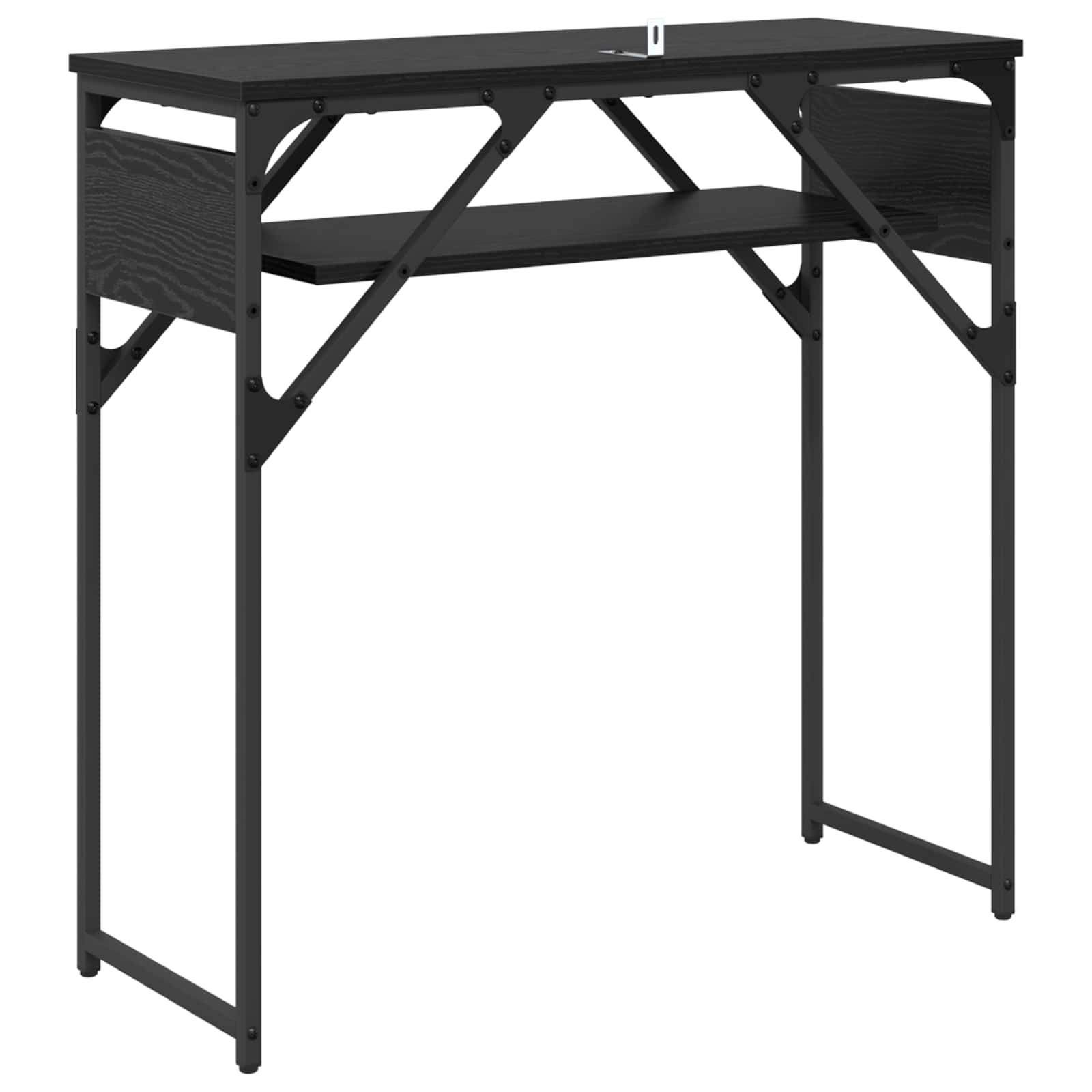 vidaXL StolikKonsolowy Czarny Dąb 75x30x75cm Materiał drewnopochodny