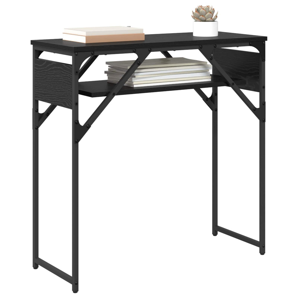 vidaXL StolikKonsolowy Czarny Dąb 75x30x75cm Materiał drewnopochodny