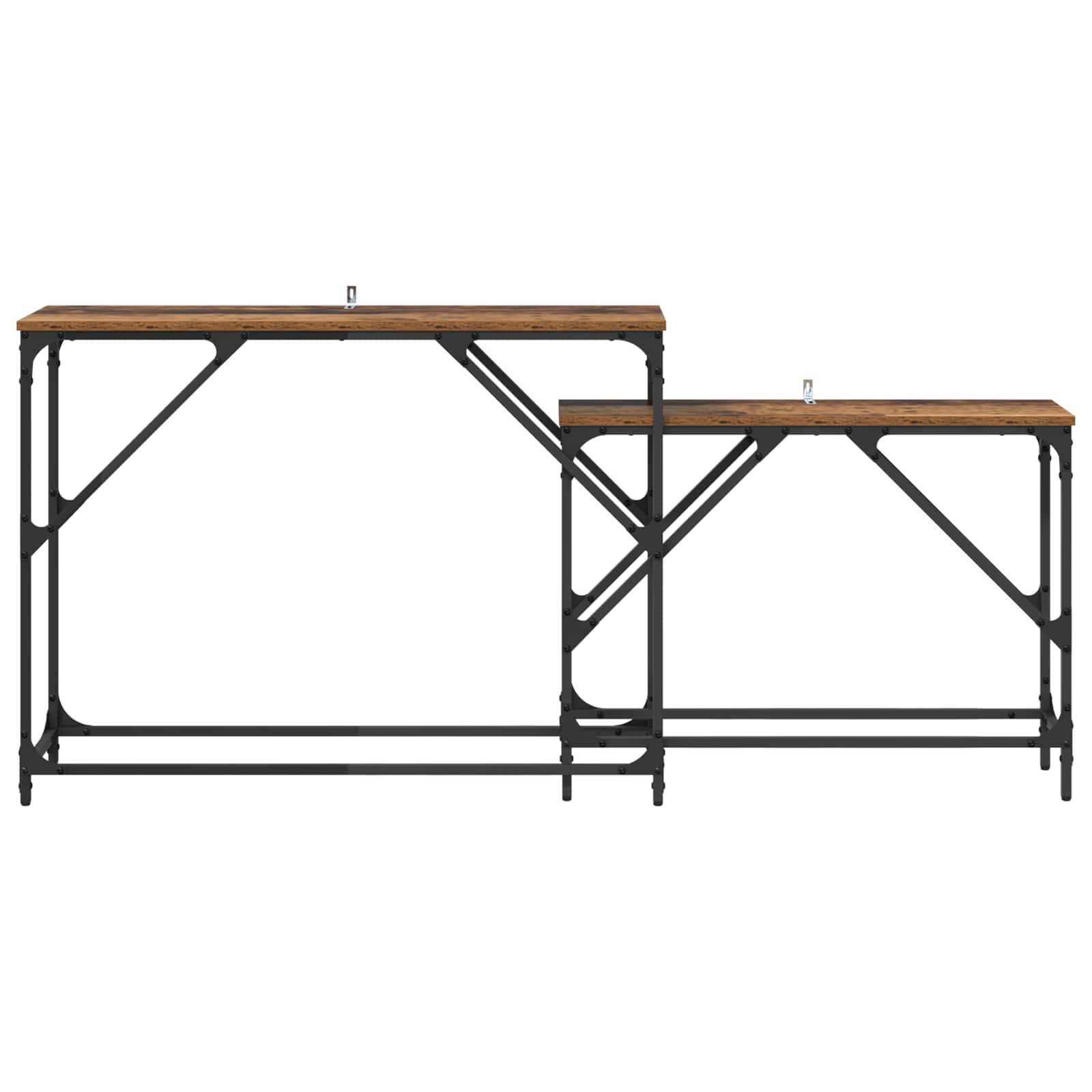 vidaXL Konsola 2 pcs Stare drewno 100 x 28 x 75 cm