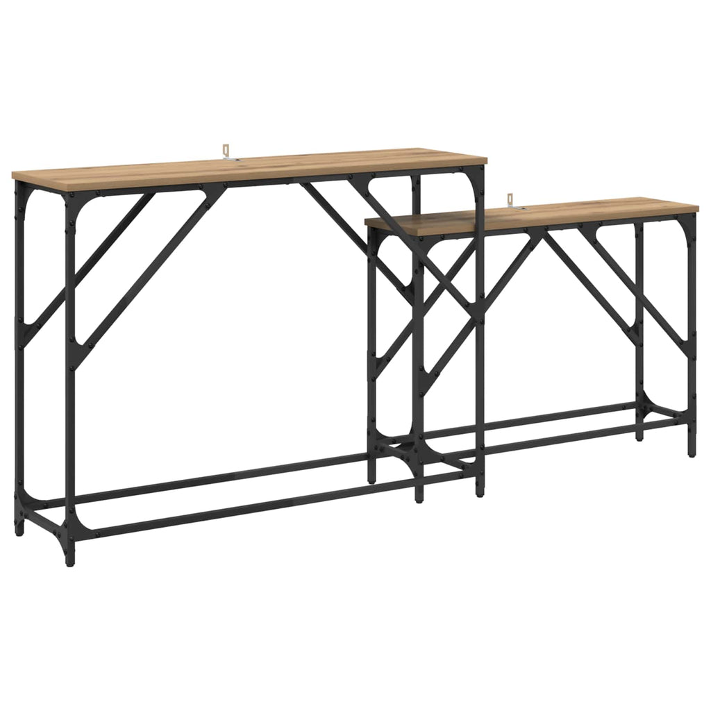 vidaXL Konsola 2 pcs Dąb rzemieślniczy 100 x 28 x 75 cm