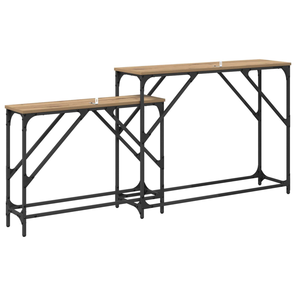 vidaXL Konsola 2 pcs Dąb rzemieślniczy 100 x 28 x 75 cm