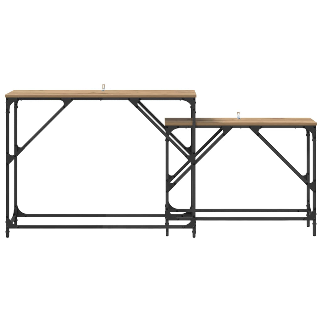 vidaXL Konsola 2 pcs Dąb rzemieślniczy 100 x 28 x 75 cm