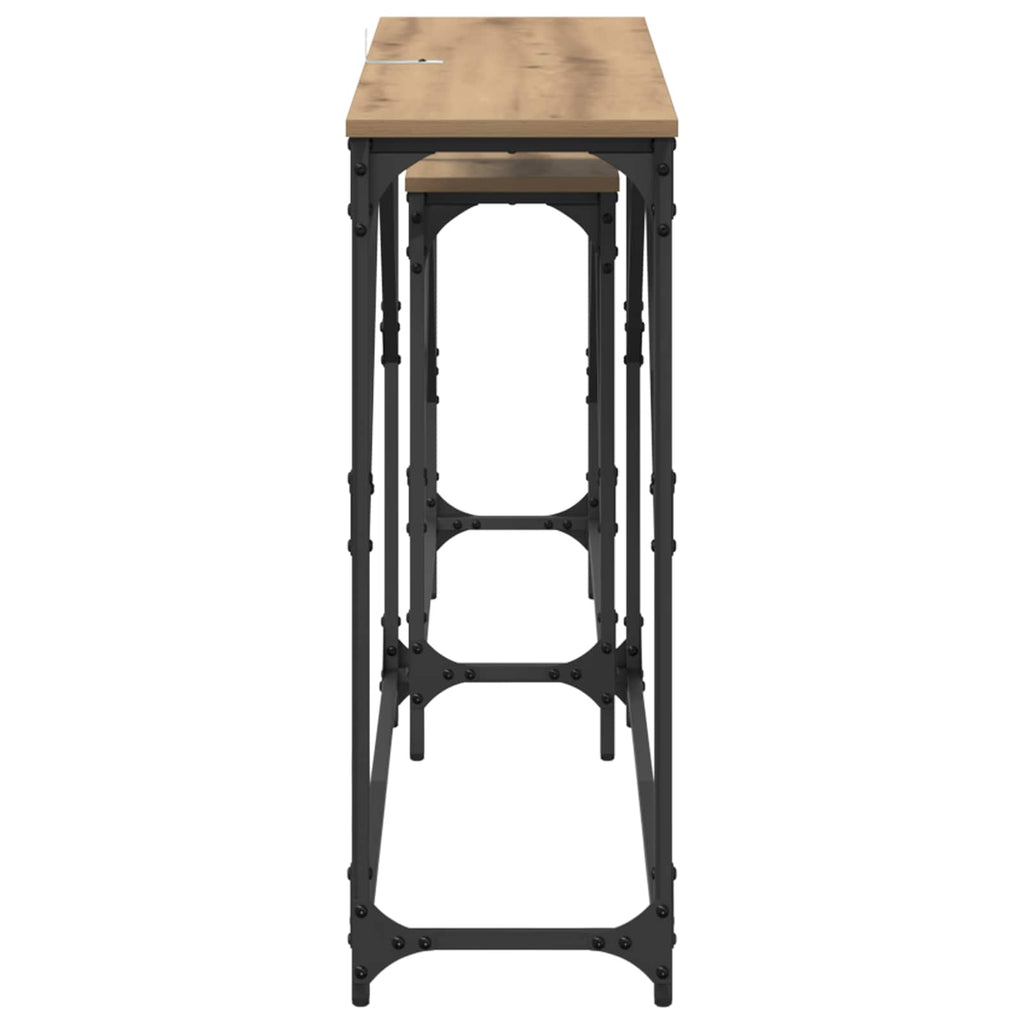 vidaXL Konsola 2 pcs Dąb rzemieślniczy 100 x 28 x 75 cm