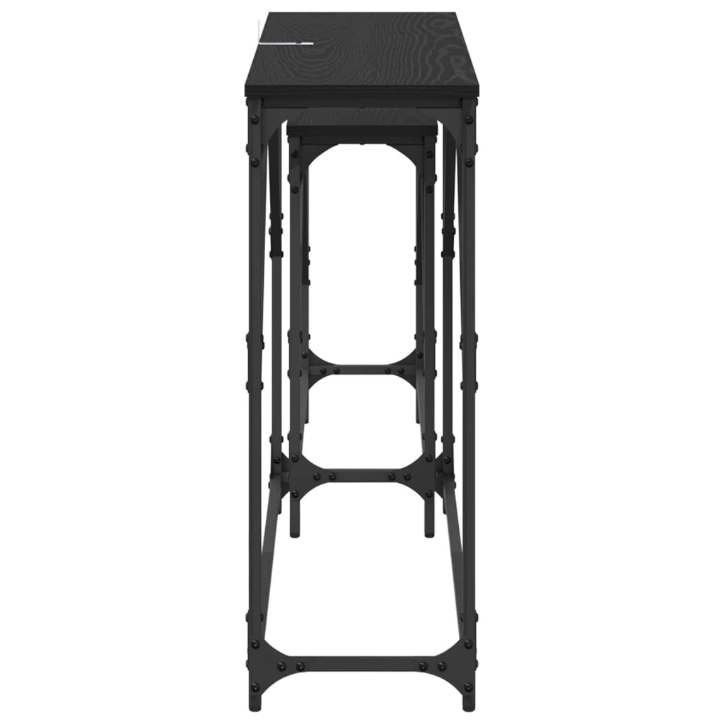 vidaXL Konsola 2 pcs Czarny Dąb 100 x 28 x 75 cm