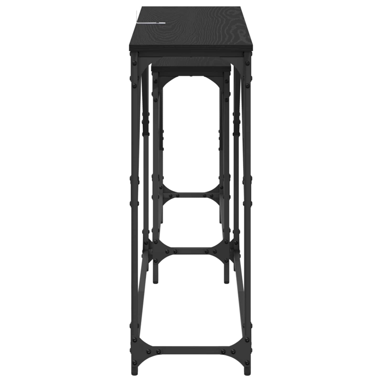 vidaXL Konsola 2 pcs Czarny Dąb 100 x 28 x 75 cm