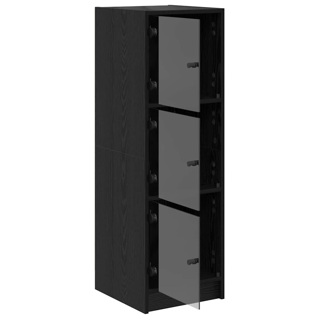 vidaXL Highboard Czarny Dąb 35 x 37 x 109 cm Materiał drewnopochodny
