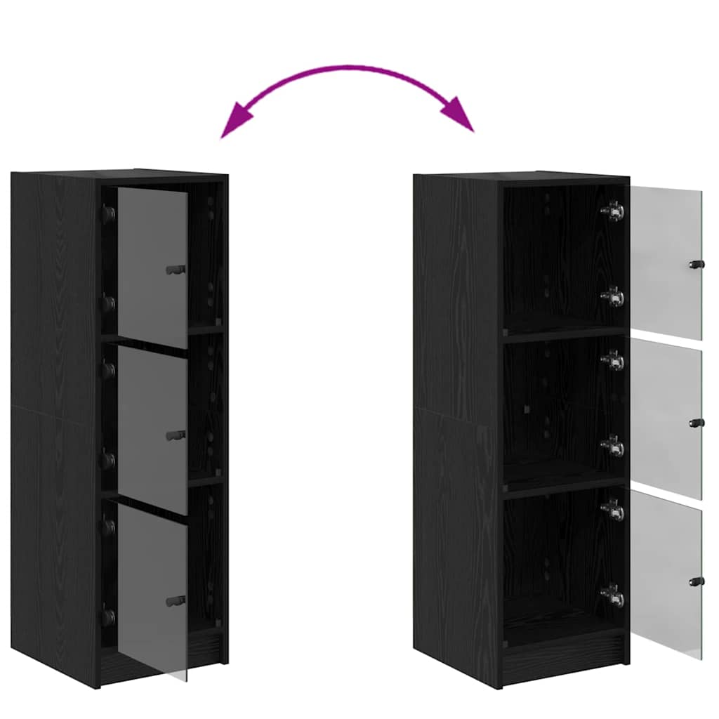 vidaXL Highboard Czarny Dąb 35 x 37 x 109 cm Materiał drewnopochodny
