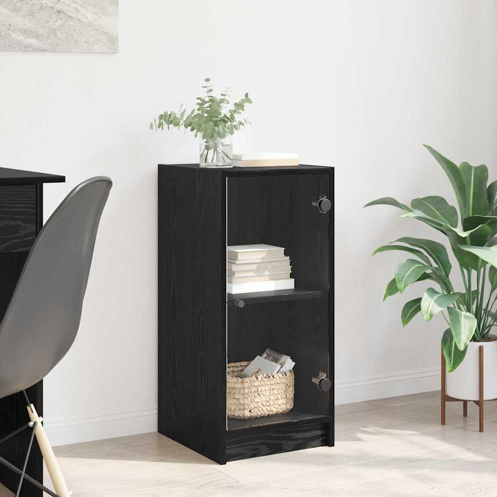 vidaXL Bufet Czarny dąb 35 x 37 x 76 cm Materiał drewnopochodny