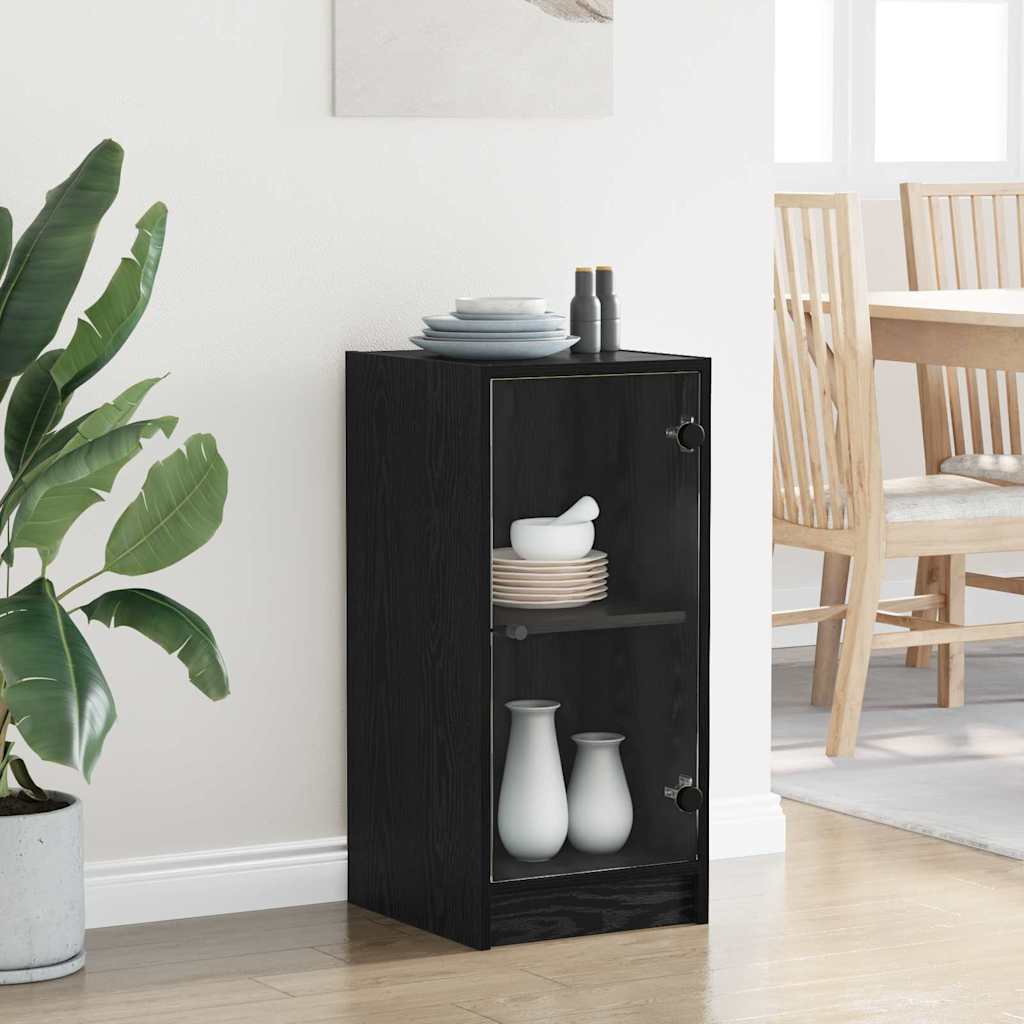 vidaXL Bufet Czarny dąb 35 x 37 x 76 cm Materiał drewnopochodny