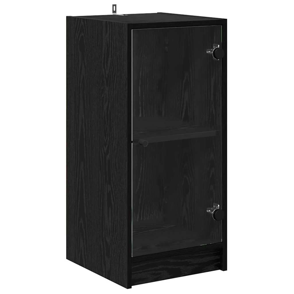 vidaXL Bufet Czarny dąb 35 x 37 x 76 cm Materiał drewnopochodny