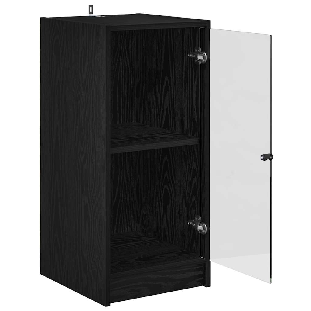 vidaXL Bufet Czarny dąb 35 x 37 x 76 cm Materiał drewnopochodny