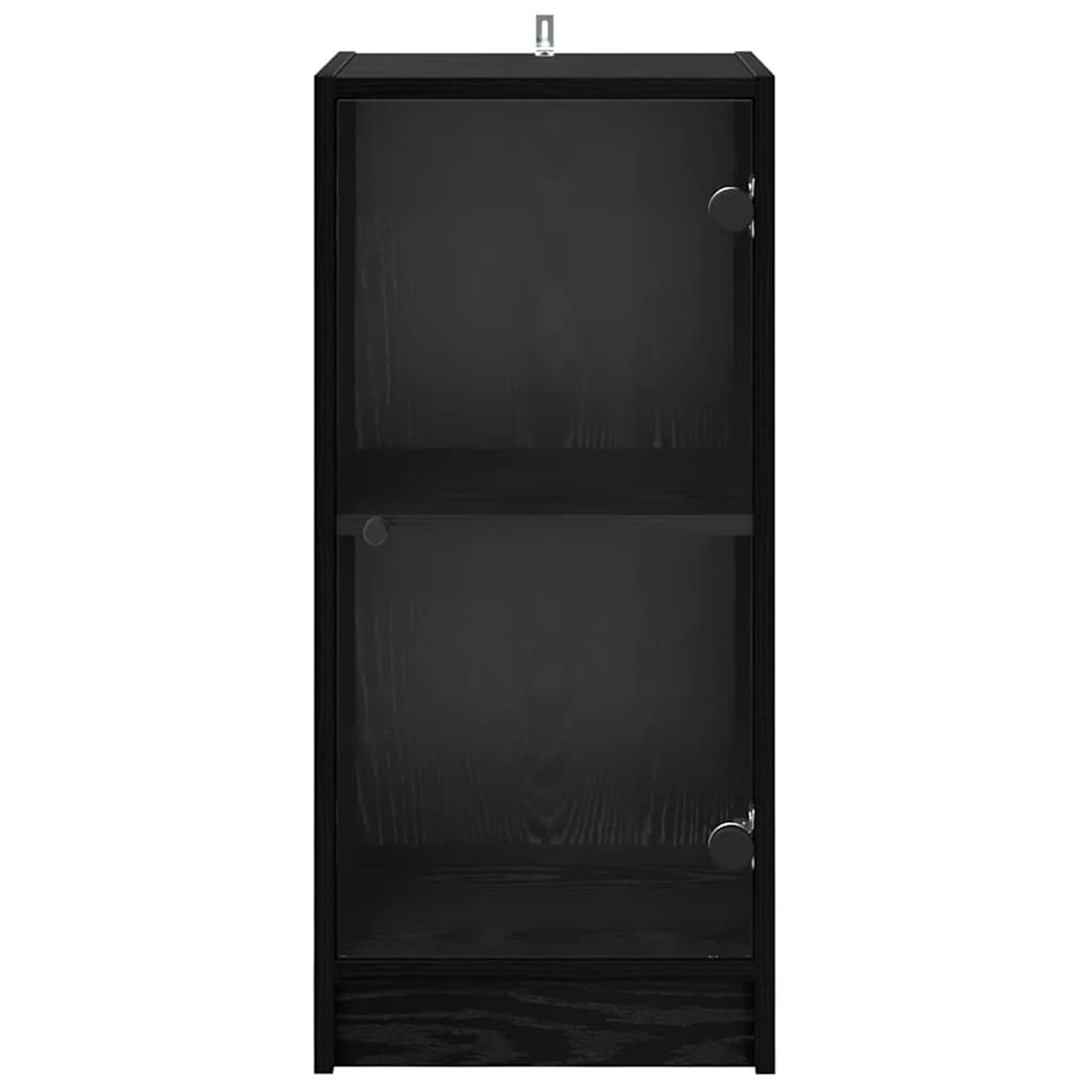 vidaXL Bufet Czarny dąb 35 x 37 x 76 cm Materiał drewnopochodny