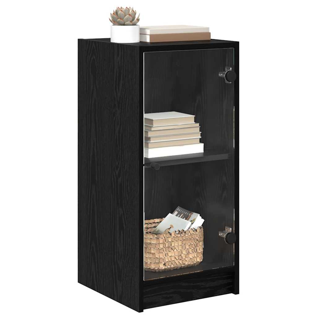 vidaXL Bufet Czarny dąb 35 x 37 x 76 cm Materiał drewnopochodny
