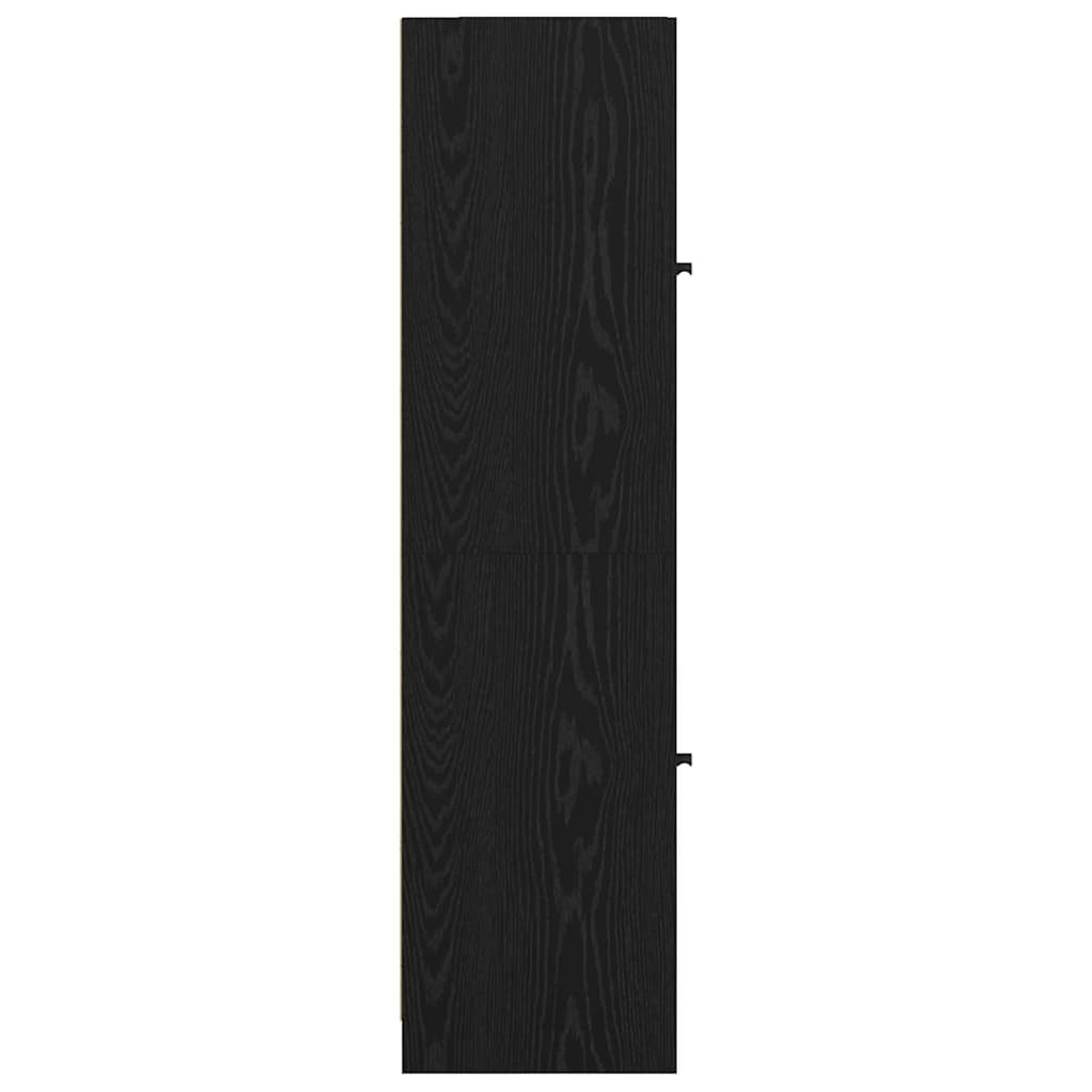 vidaXL Highboard Czarny Dąb 35 x 37 x 142 cm Materiał drewnopochodny
