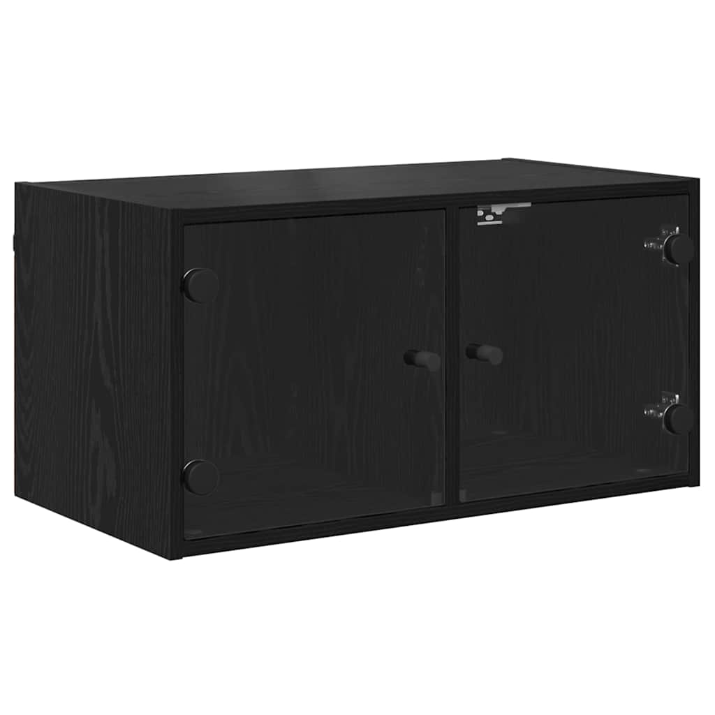 vidaXL Szafka ścienna Montowane na ścianie Czarny Dąb 68 x 37 x 35 cm