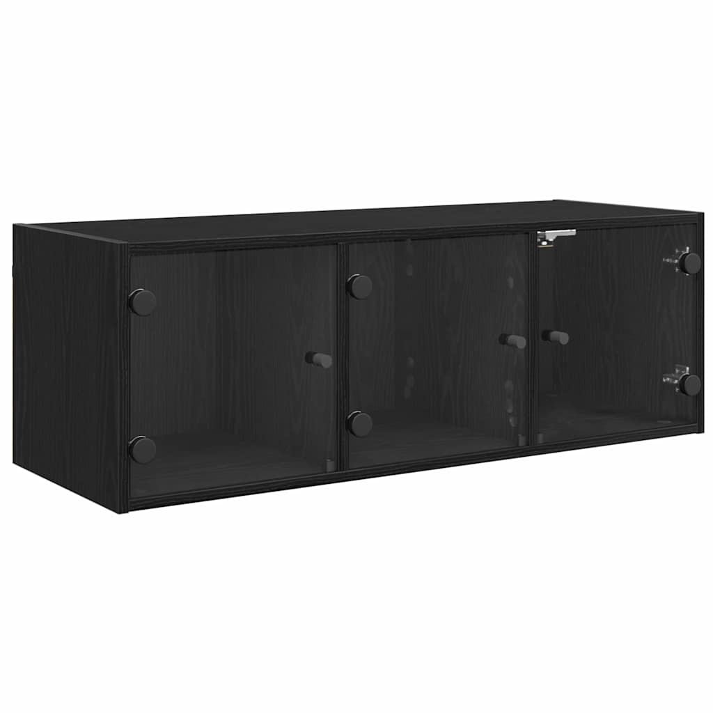 vidaXL Szafka ścienna Montowane na ścianie Czarny Dąb 102 x 37 x 35 cm