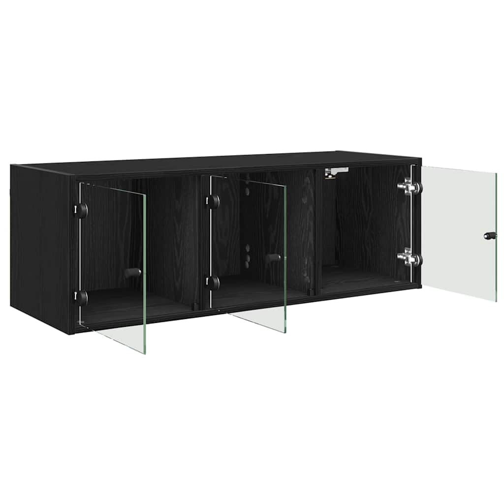 vidaXL Szafka ścienna Montowane na ścianie Czarny Dąb 102 x 37 x 35 cm