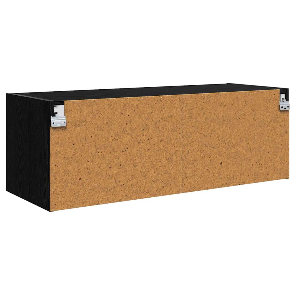 vidaXL Szafka ścienna Montowane na ścianie Czarny Dąb 102 x 37 x 35 cm
