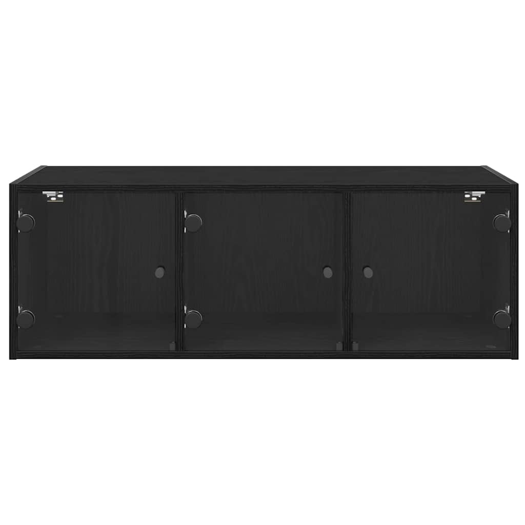 vidaXL Szafka ścienna Montowane na ścianie Czarny Dąb 102 x 37 x 35 cm