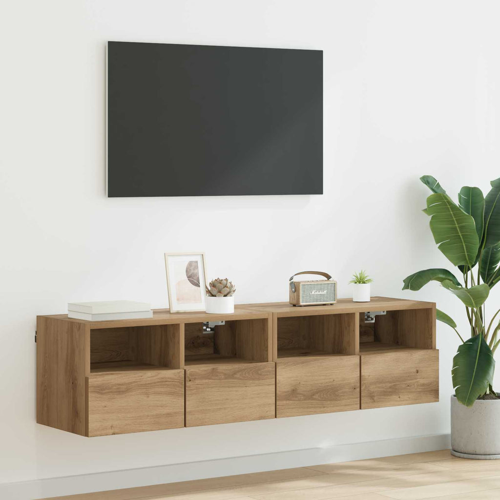 vidaXL Szafki RTV 2 pcs Dąb rzemieślniczy 60 x 30 x 30 cm
