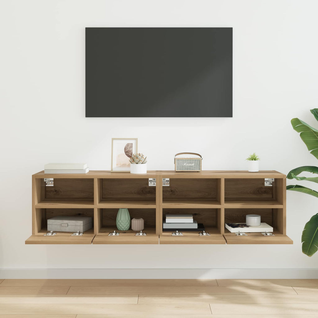 vidaXL Szafki RTV 2 pcs Dąb rzemieślniczy 60 x 30 x 30 cm