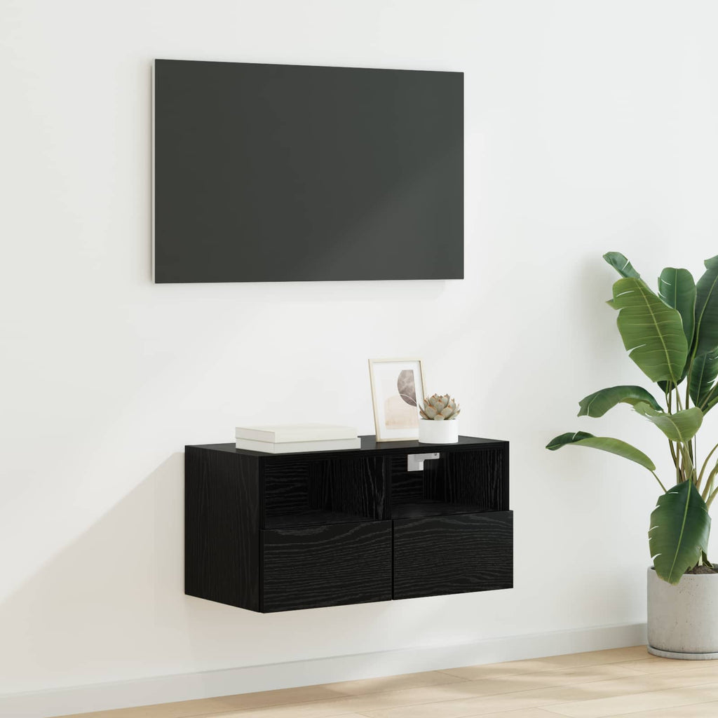 vidaXL Szafka pod telewizor Czarny Dąb 60 x 30 x 30 cm