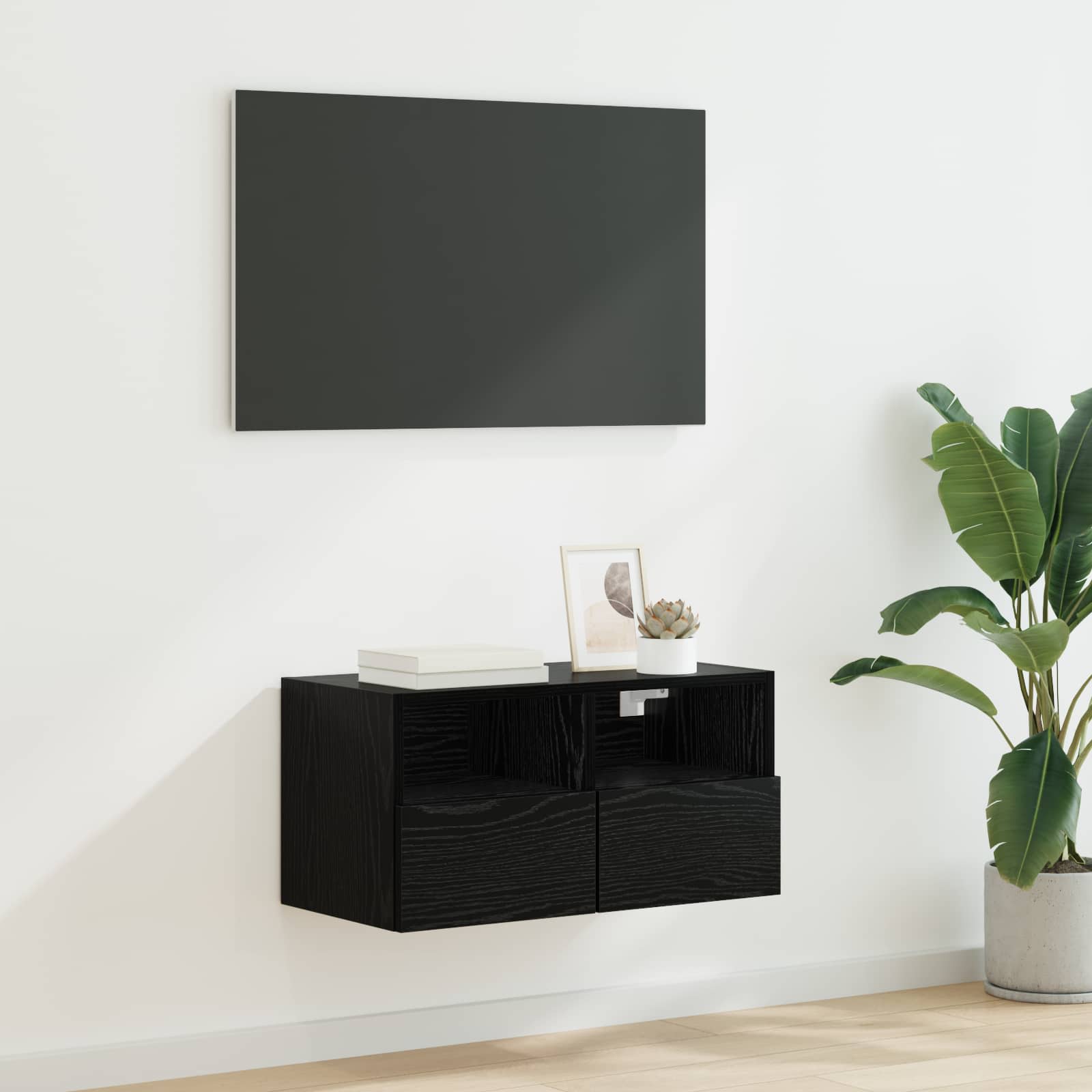 vidaXL Szafka pod telewizor Czarny Dąb 60 x 30 x 30 cm
