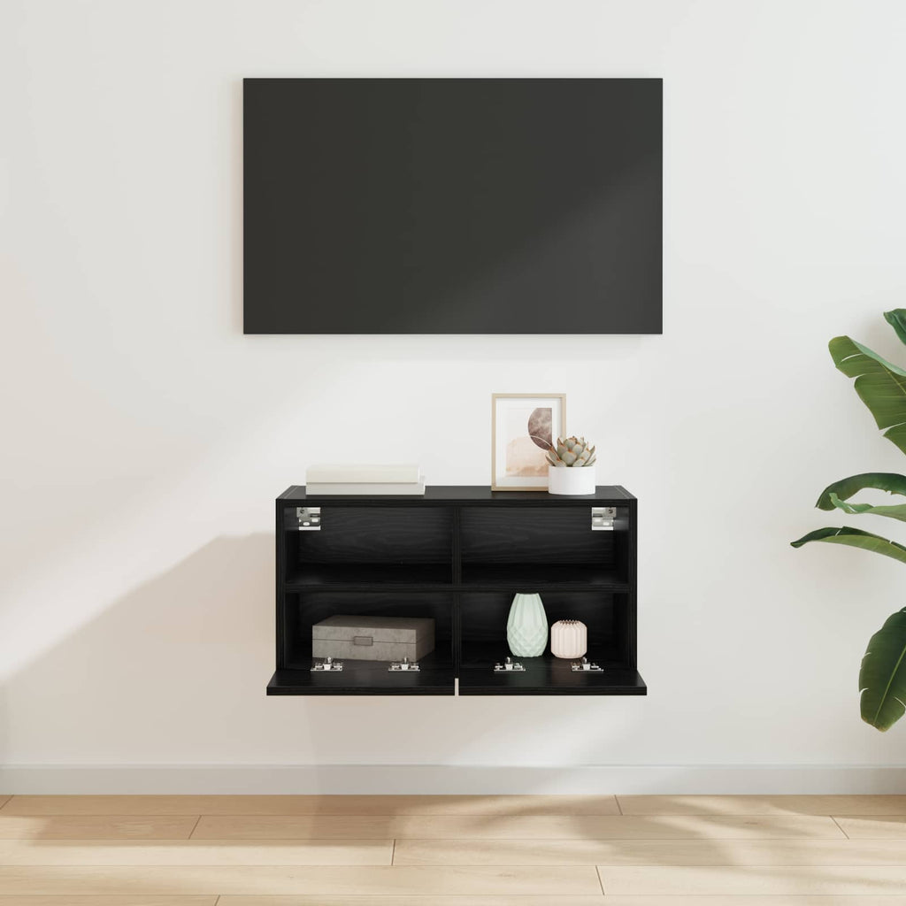 vidaXL Szafka pod telewizor Czarny Dąb 60 x 30 x 30 cm