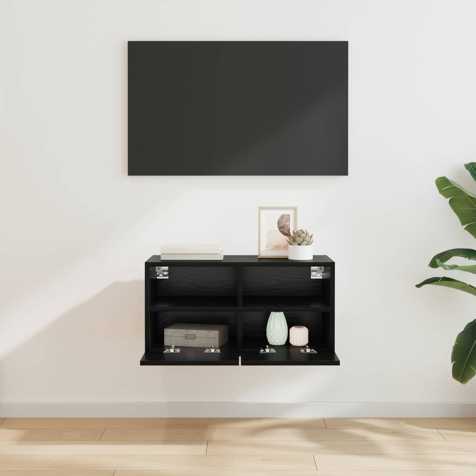 vidaXL Szafka pod telewizor Czarny Dąb 60 x 30 x 30 cm