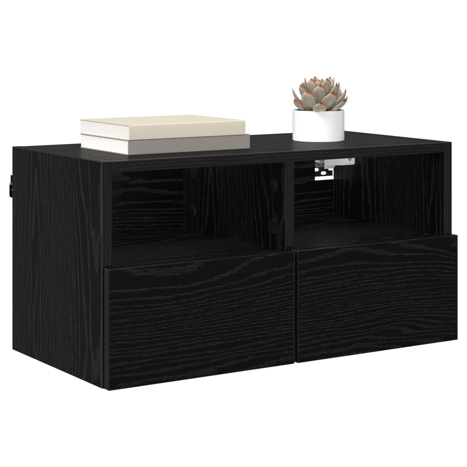 vidaXL Szafka pod telewizor Czarny Dąb 60 x 30 x 30 cm