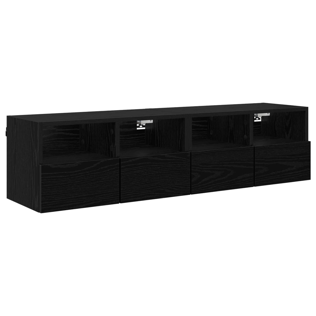 vidaXL Szafki RTV 2 pcs Czarny Dąb 60 x 30 x 30 cm