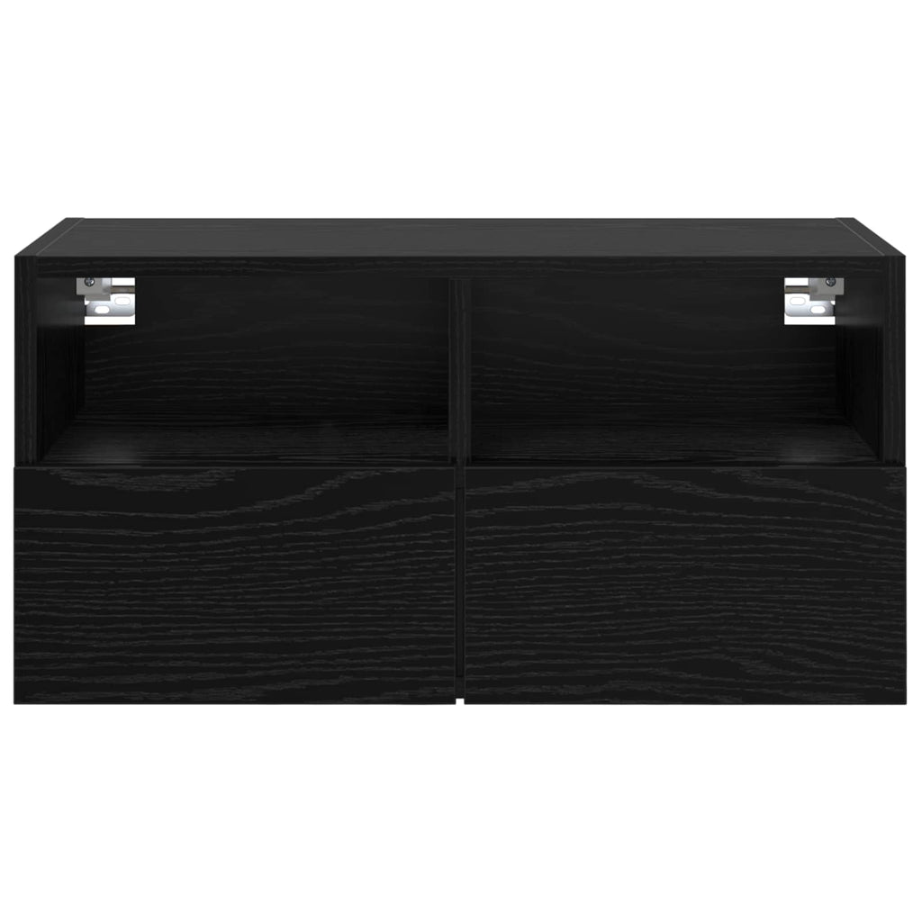 vidaXL Szafki RTV 2 pcs Czarny Dąb 60 x 30 x 30 cm