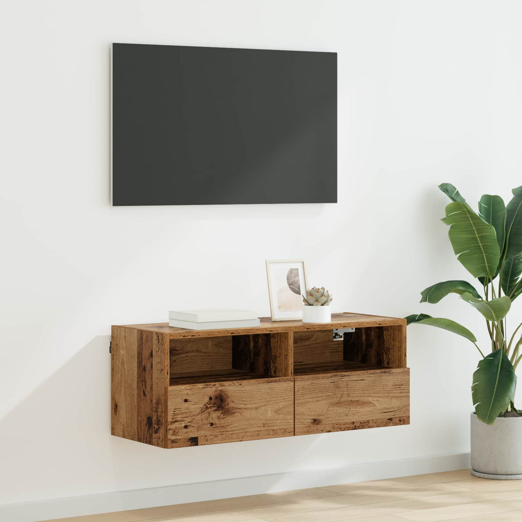 vidaXL Szafka pod telewizor Stare drewno 80 x 30 x 30 cm