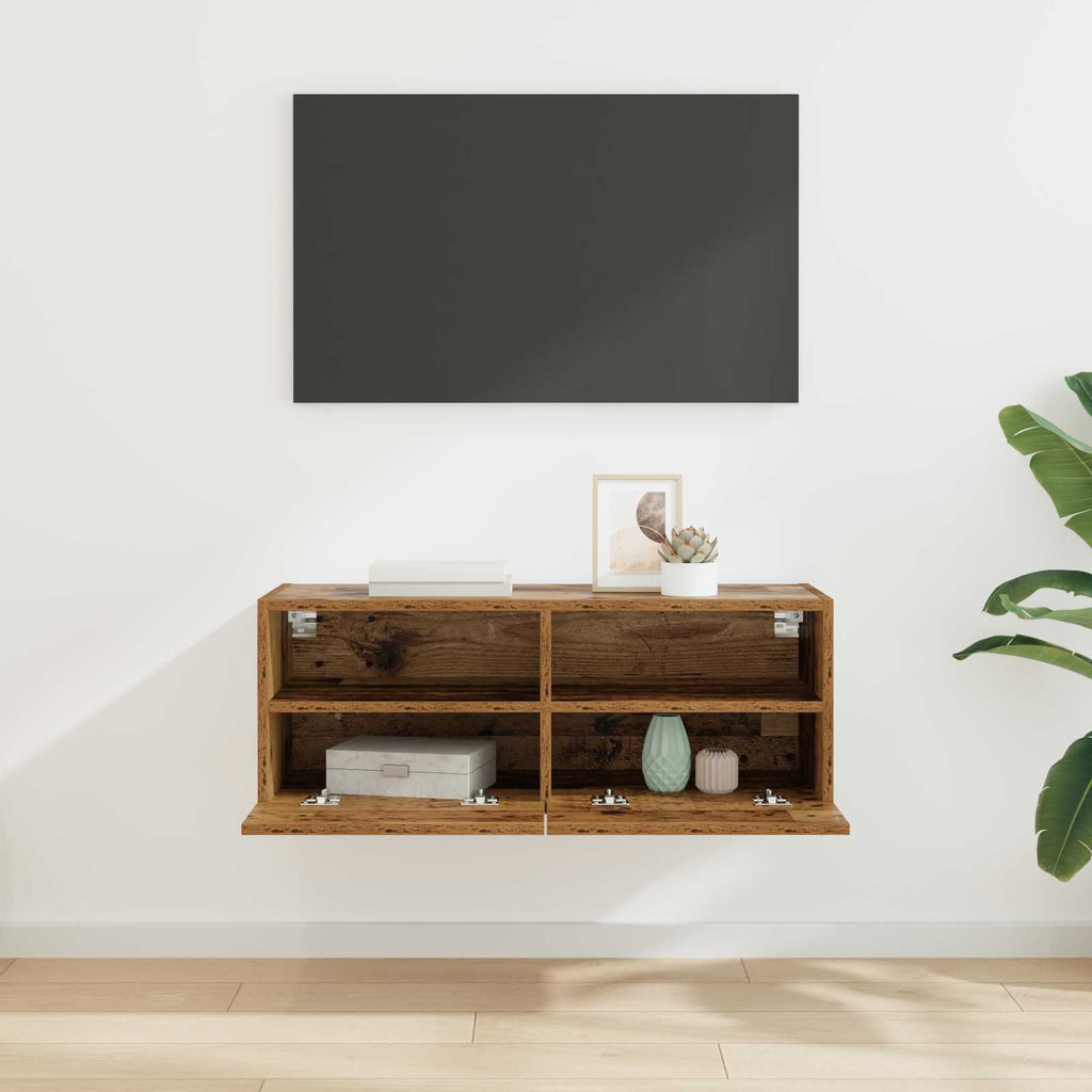 vidaXL Szafka pod telewizor Stare drewno 80 x 30 x 30 cm