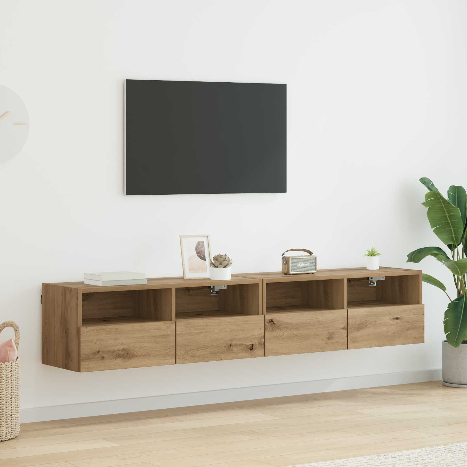 vidaXL Szafki RTV 2 pcs Dąb rzemieślniczy 80 x 30 x 30 cm