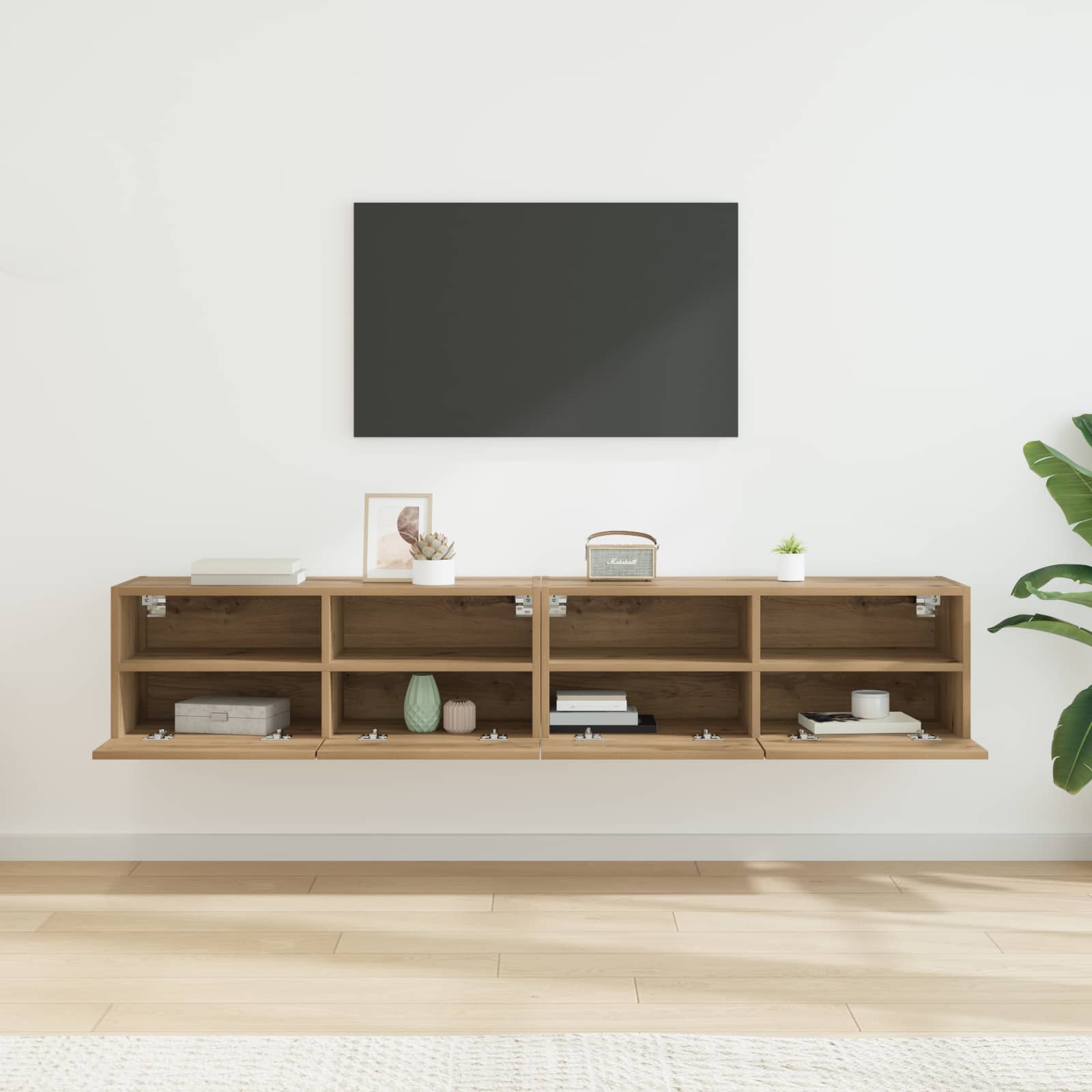 vidaXL Szafki RTV 2 pcs Dąb rzemieślniczy 80 x 30 x 30 cm