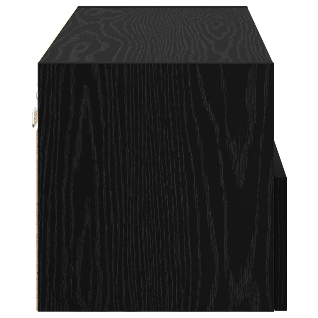 vidaXL Szafka pod telewizor Czarny Dąb 80 x 30 x 30 cm