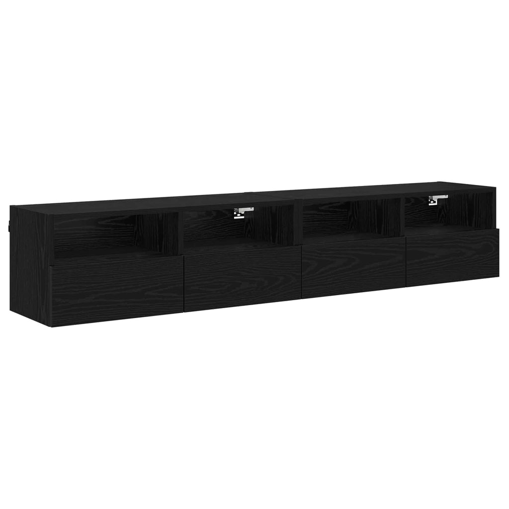 vidaXL Szafki RTV 2 pcs Czarny Dąb 80 x 30 x 30 cm