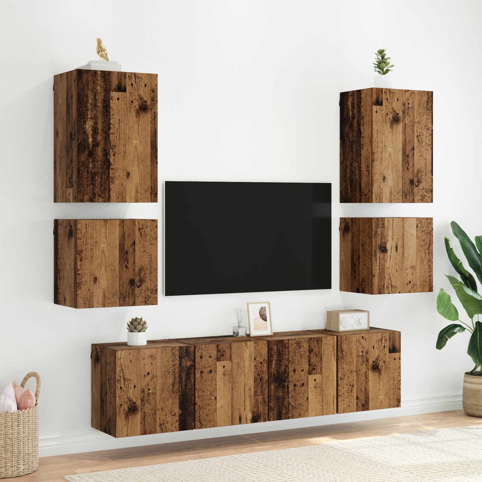 vidaXL Szafka pod telewizor Stare drewno 40,5x30x40cm