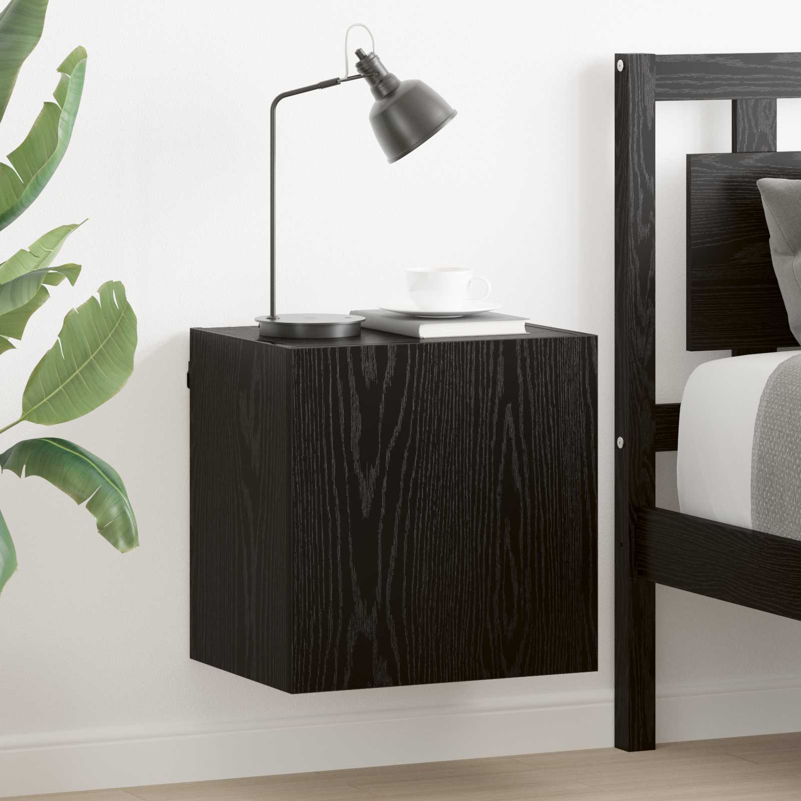 vidaXL Szafki RTV Montowane na ścianie 2 pcs Czarny Dąb 40,5x30x40cm